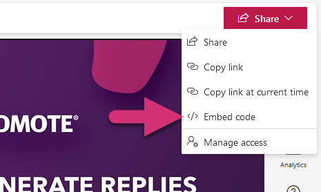 How do I embed a Sharepoint video into Promote? – Promote International